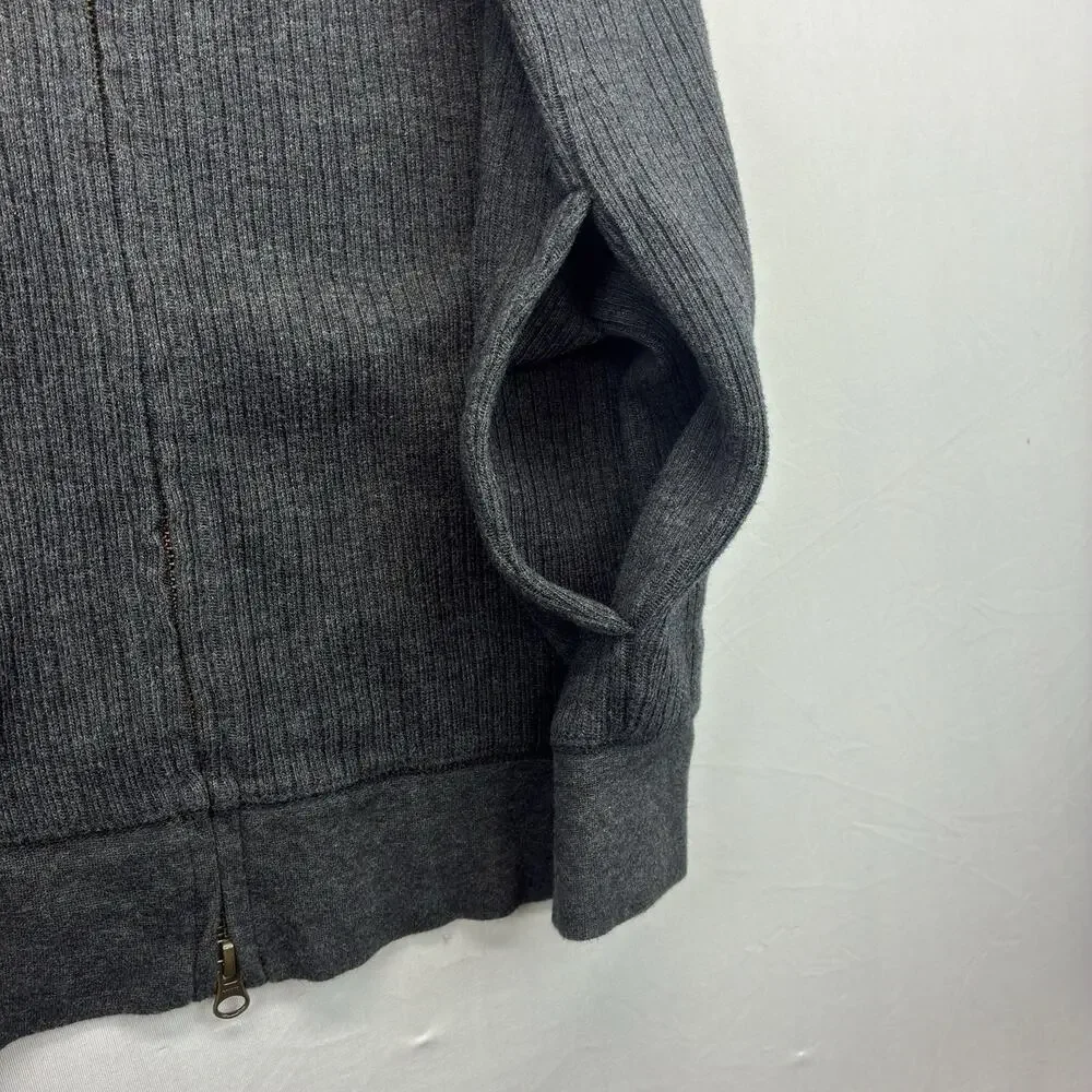 Pendleton Men’s XL Full Zip Vest Gray Ribbed Cotton Sweater Mock Neck